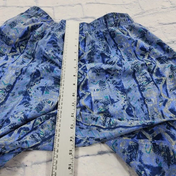 Athletic Works Blue Tribal Baggy MC Hammer Parachute Pants VINTAGE 90s MADE USA